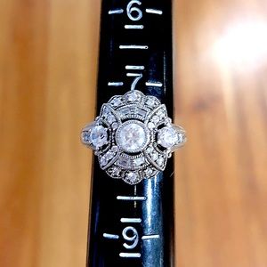 Sterling Art Deco Ring Vintage Style
